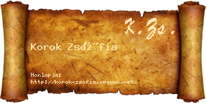 Korok Zsófia névjegykártya