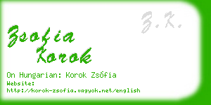 zsofia korok business card